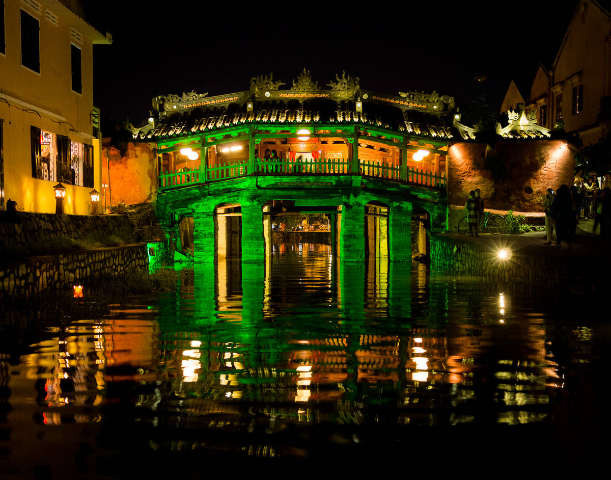 Hoi An bridge at night Vietnam