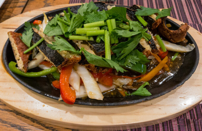 vegan fish at ba xa restaurant saigon
